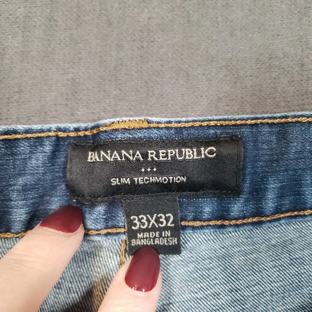 Banana Republic Jeans Mens 33x32 Blue Slim Techmotion Medium Wash Denim 359260